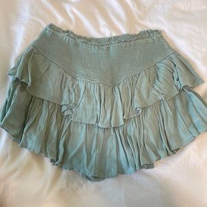 Green ruffle skirt